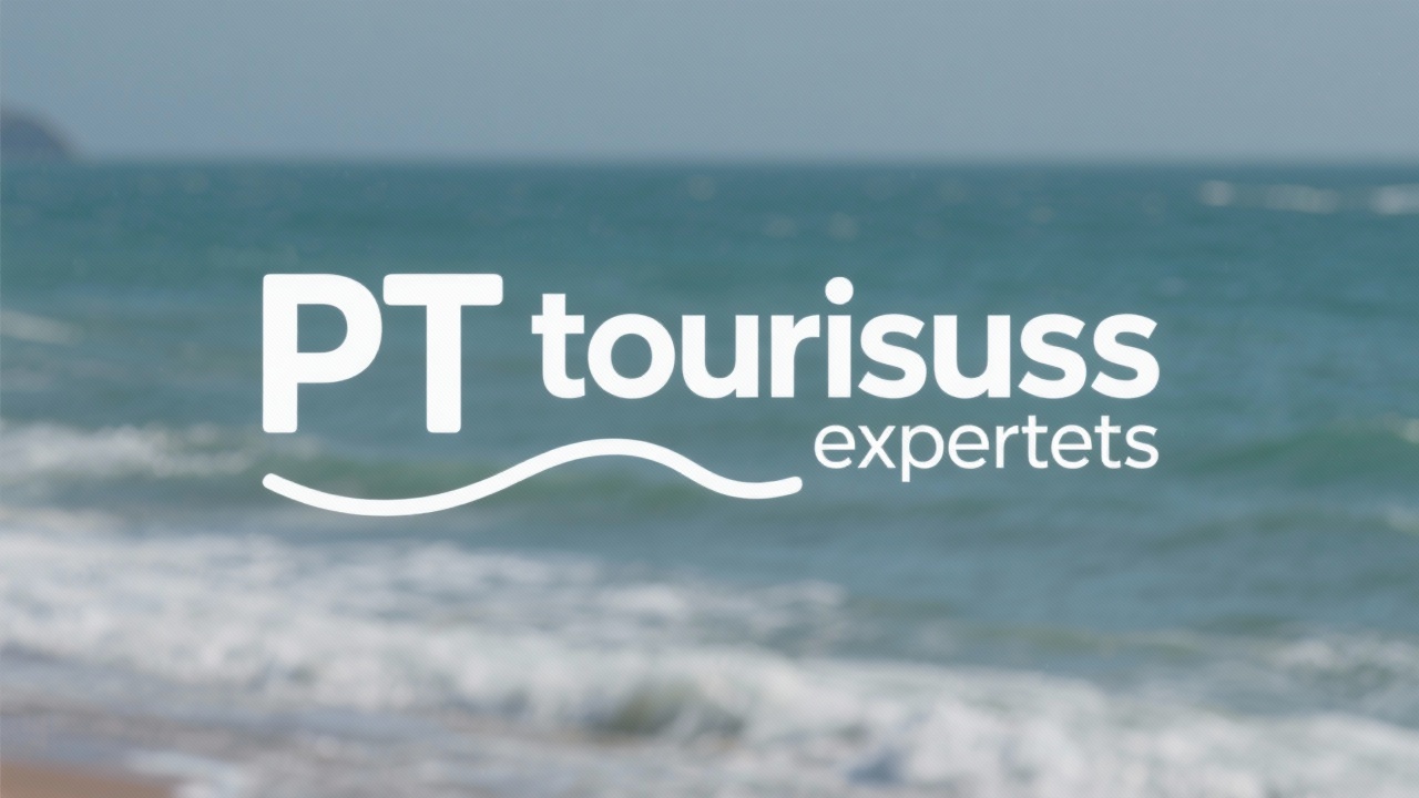 Minimalist wordmark logo featuring PT Tourism Experts text in bold sans-serif letters with a subtle wave underline inspired by Portuguese Atlantic coastline.